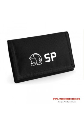 Portefeuille SP noir avec fermeture auto-agrippante