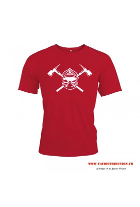 T-shirt Sport rouge "Casque avec hache" personnalisée