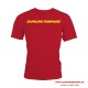 T-shirt sport rouge "Casque et hache SP" personnalisée