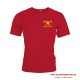 T-shirt sport rouge "Casque et hache SP" personnalisée