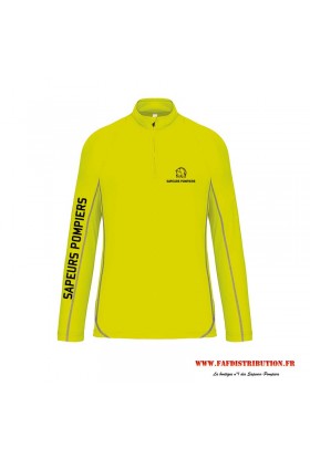 Sweat running Sapeurs Pompiers jaune fluo