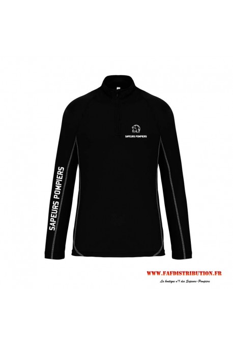 Sweat running sapeurs pompiers noir personnalisé