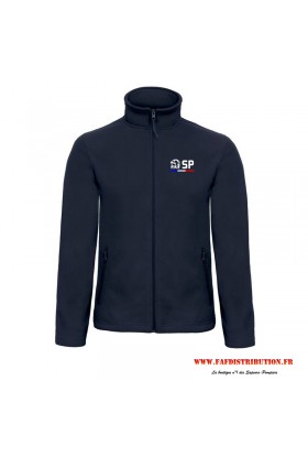 Veste polaire brodée SAPEURS POMPIERS SP bleu navy