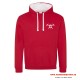 Sweat capuche rouge et blanc personnalisé