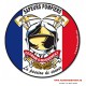 Autocollant Rond Sapeurs Pompiers aux couleurs de drapeau Français