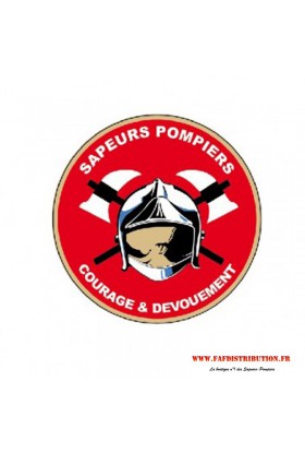 Autocollant rond rouge Sapeurs Pompiers SP