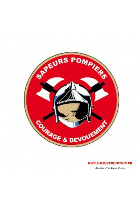 Autocollant rond rouge Sapeurs Pompiers SP