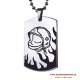 Pendentif Acier Casque F1 + Flammes