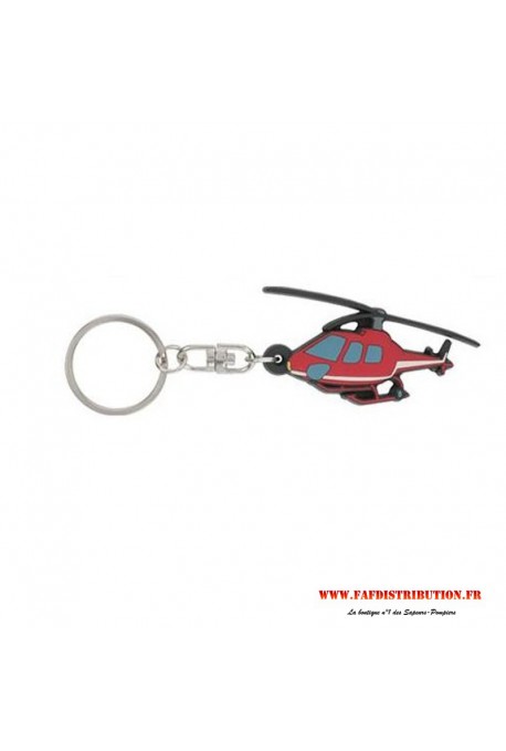 Porte-clés souple Sapeurs pompiers Hélicoptère en PVC Faf Distribution
