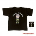 T-shirt P'tit fan de Pompiers noir