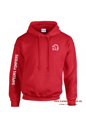 Sweat capuche rouge