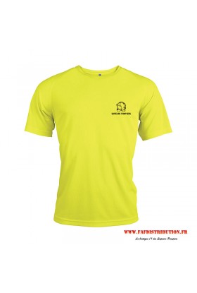 T-Shirt Sport jaune fluo personnalisable