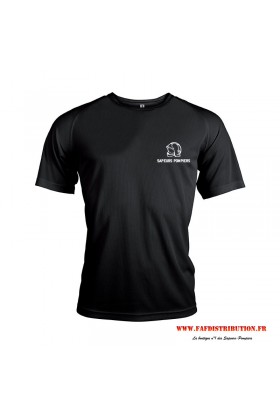 T-shirt sport noir "Casque Sapeur Pompiers" 